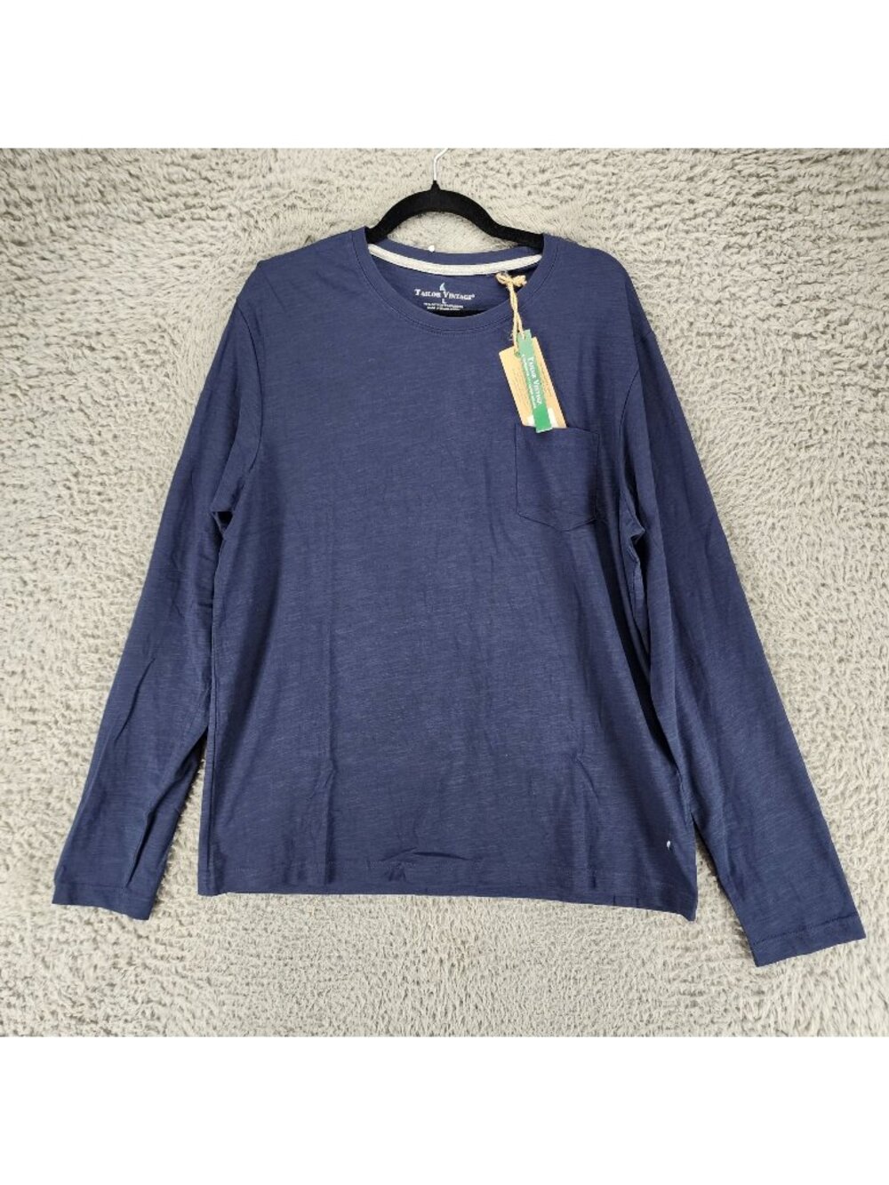 Tailor Vintage Shirt Mens Large Blue Long Sleeve Tee *NWT*